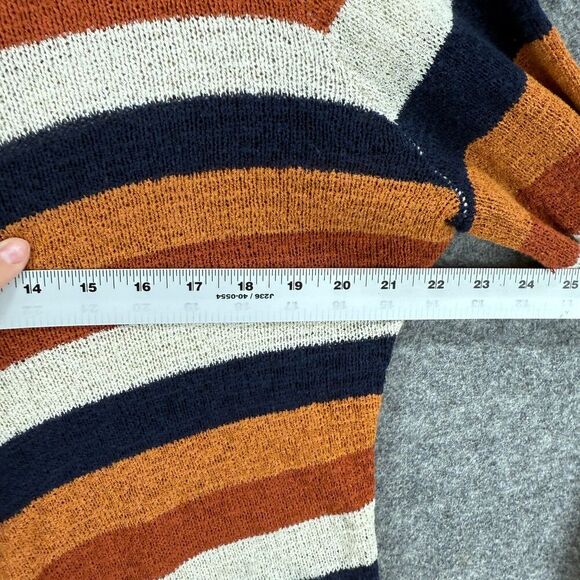 Maurices Sweater Pullover Women L Large Brown Striped Knit Long Sleeve Acrylic - Picture 5 of 7